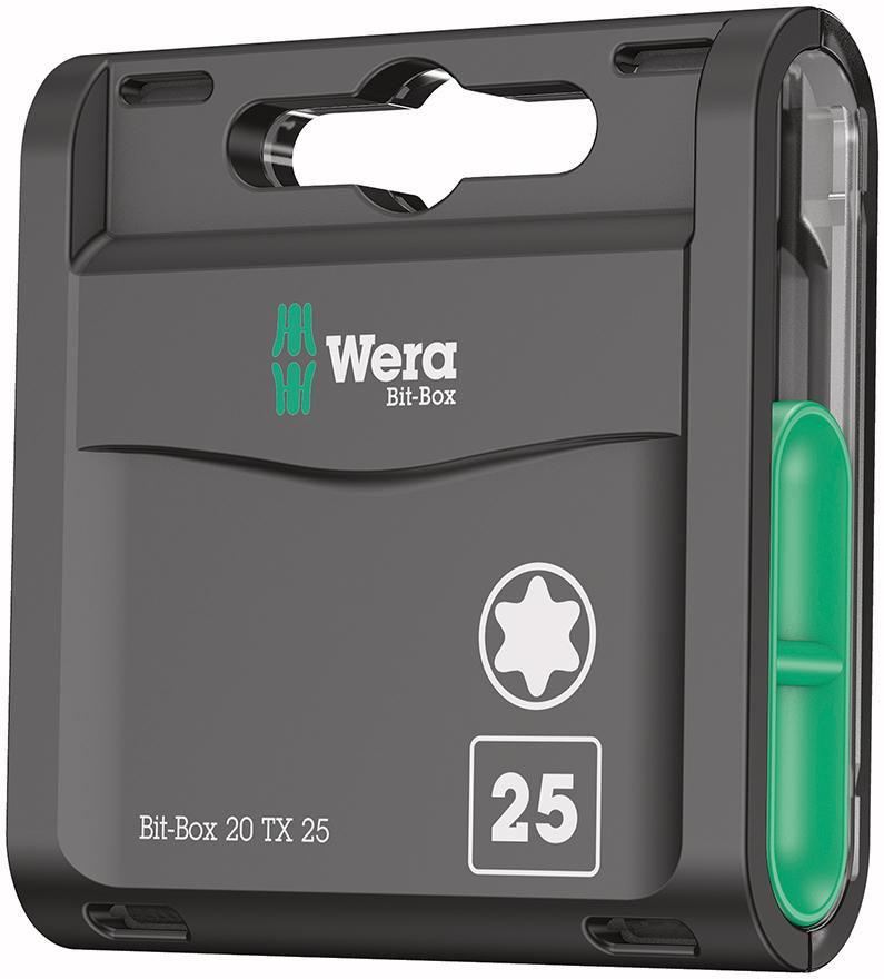 Produktbild von Wera Bit-Großpack Spender T25x25mm zähhart à 20 Stück 5057773001 4013288188007