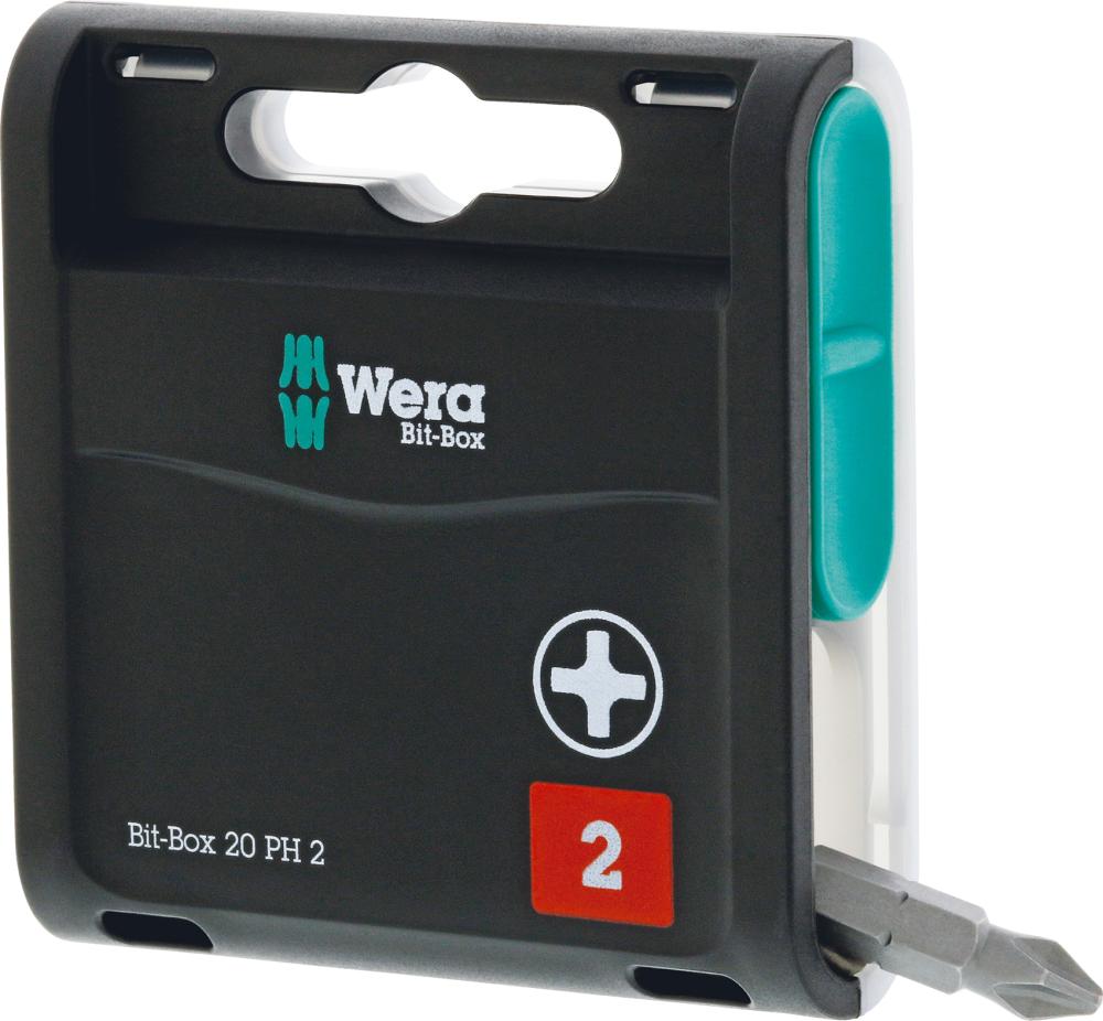Produktbild von Wera Bit-Großpack Spender PH2x25mm zähhart à 20 Stück 5057750001 4013288188014
