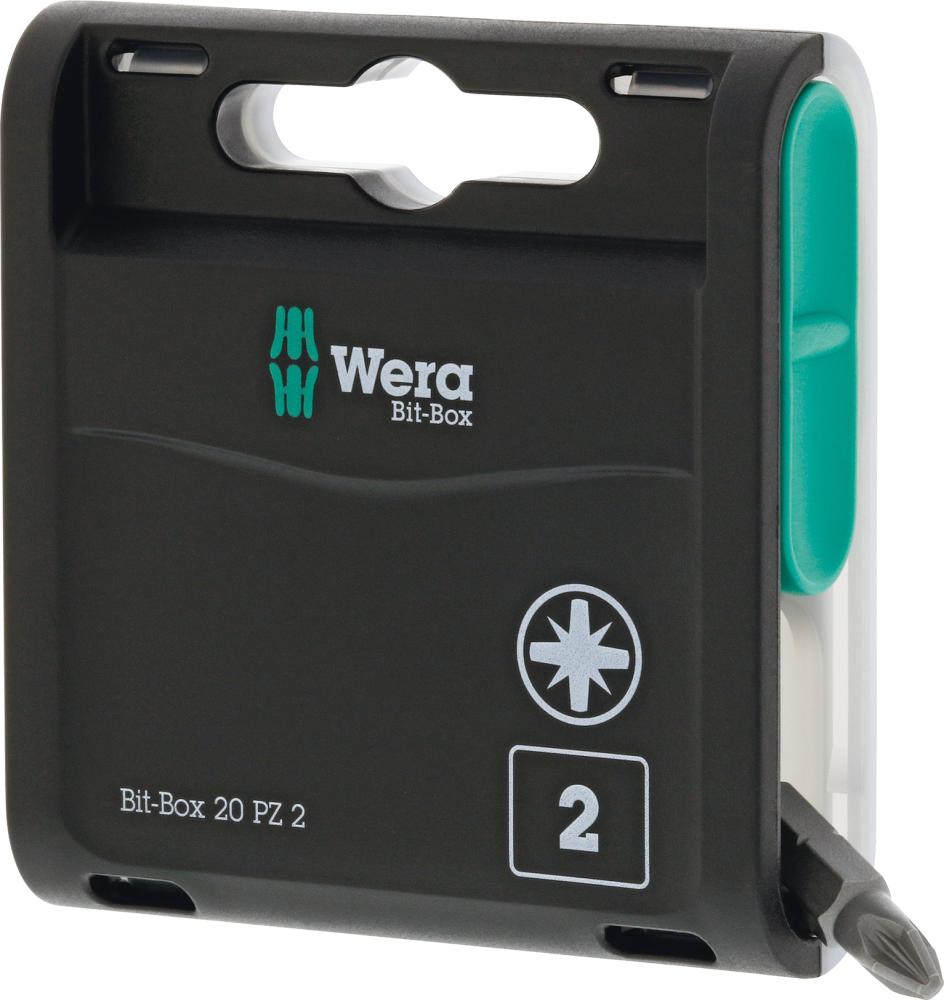 Produktbild von Wera Bit-Großpack Spender PZ2x25mm zähhart à 20 Stück 5057760001 4013288188052