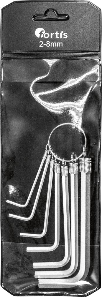 Produktbild von FORTIS Winkelschraubendreher-Satz am Ring 7-teilig 2-8mm 4242701221 4317784730006