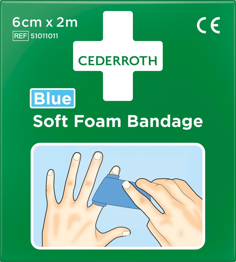Produktbild von Cederroth Schaumbandage blau 6cm x 2m 51011011 7310610017392