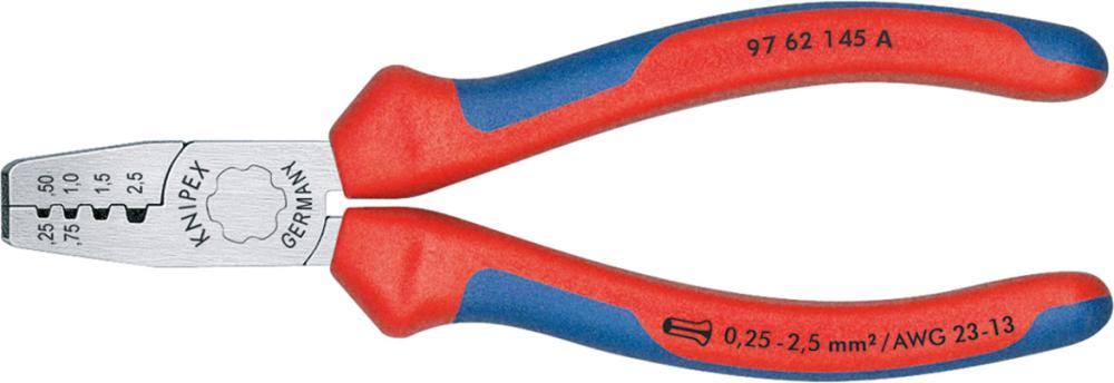 Produktbild von KNIPEX Aderendhülsenzange mit Mehrkomponenten-Griff 145mm qmm 97 62 145 A 4003773060154