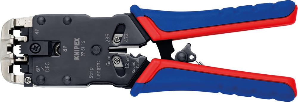 Produktbild von KNIPEX Crimp-Hebelzange Western 4/6/8-polig 97 51 12 4003773043188