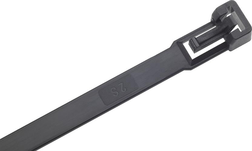 Produktbild von SapiSelco Kabelbinder Nylon schwarz 280x7,5mm (100 Stück) lösbar 491149 8014748302410