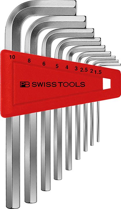 Produktbild von Swiss Tools Winkelschraubendreher-Satz im Kunststoffhalter 9-teilig 1,5-10mm PB 210.H-10 7610733007035