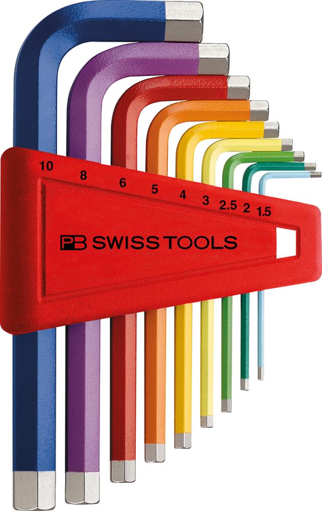 Produktbild von Swiss Tools Winkelschraubendreher-Satz im Kunststoffhalter 9-teilig 1,5-10mm Ra PB 210.H-10 RB 7610733077151