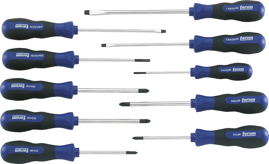 Produktbild von FORUM Schraubendreher-Satz 10-teilig Schlitz PH/PZ 4242727165 4317784850681