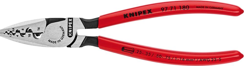 Produktbild von KNIPEX Aderendhülsenzange poliert 180mm qmm 97 71 180 4003773040668