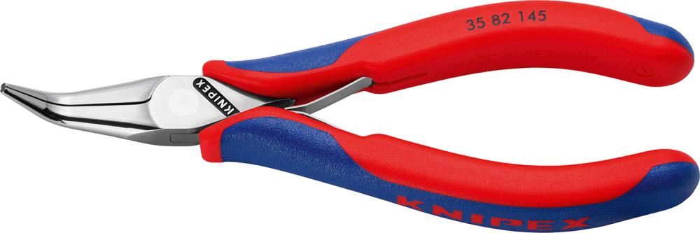 Produktbild von KNIPEX Flachrundzange Elektronik gewinkelt 145mm 35 82 145 4003773039396