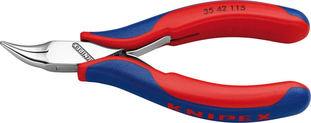Produktbild von KNIPEX Greifzange Elektronik Backen flachrund gebogen 115mm 35 42 115 4003773040736