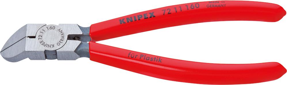 Produktbild von KNIPEX Seitenschneider für Kunststoff gewinkelt 45° 160mm 72 11 160 4003773046813