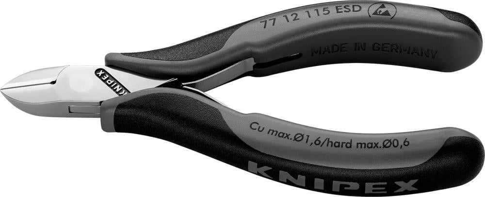 Produktbild von KNIPEX Elektrischer Seitenschneider ESD 115mm mit Drahtklemme und Facette 77 12 115 ESD 4003773025108