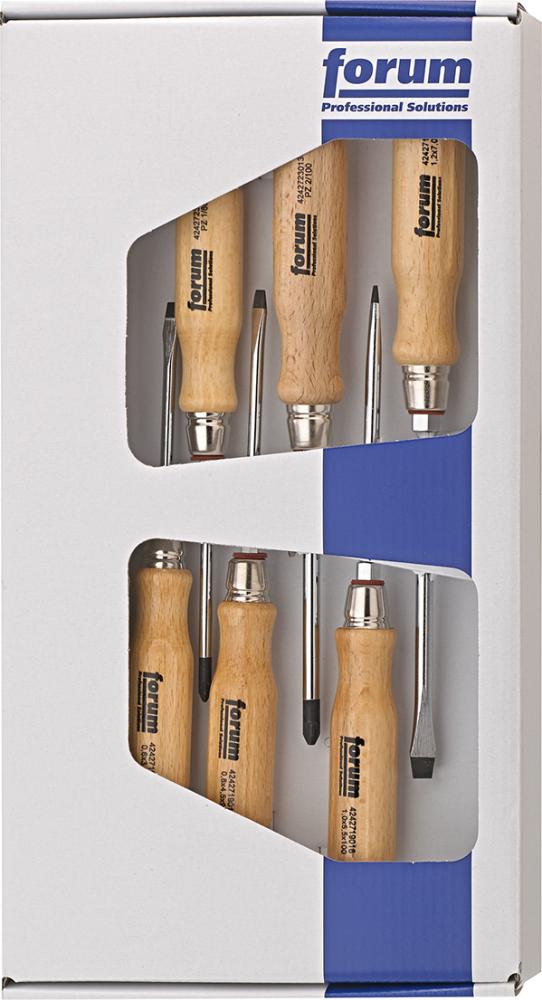 Produktbild von FORUM Schraubendreher-Satz Holz 6-teilig Schlitz/PZ 4242727020 4317784831666