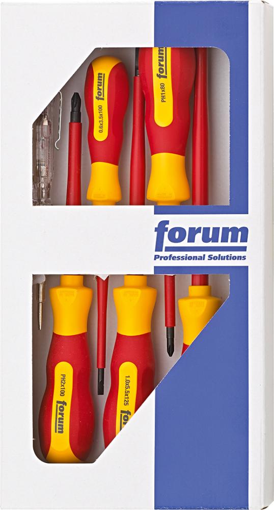Produktbild von FORUM Schraubendreher-Satz VDE 6-teilig mit Prüfer 4242727140 4317784850643