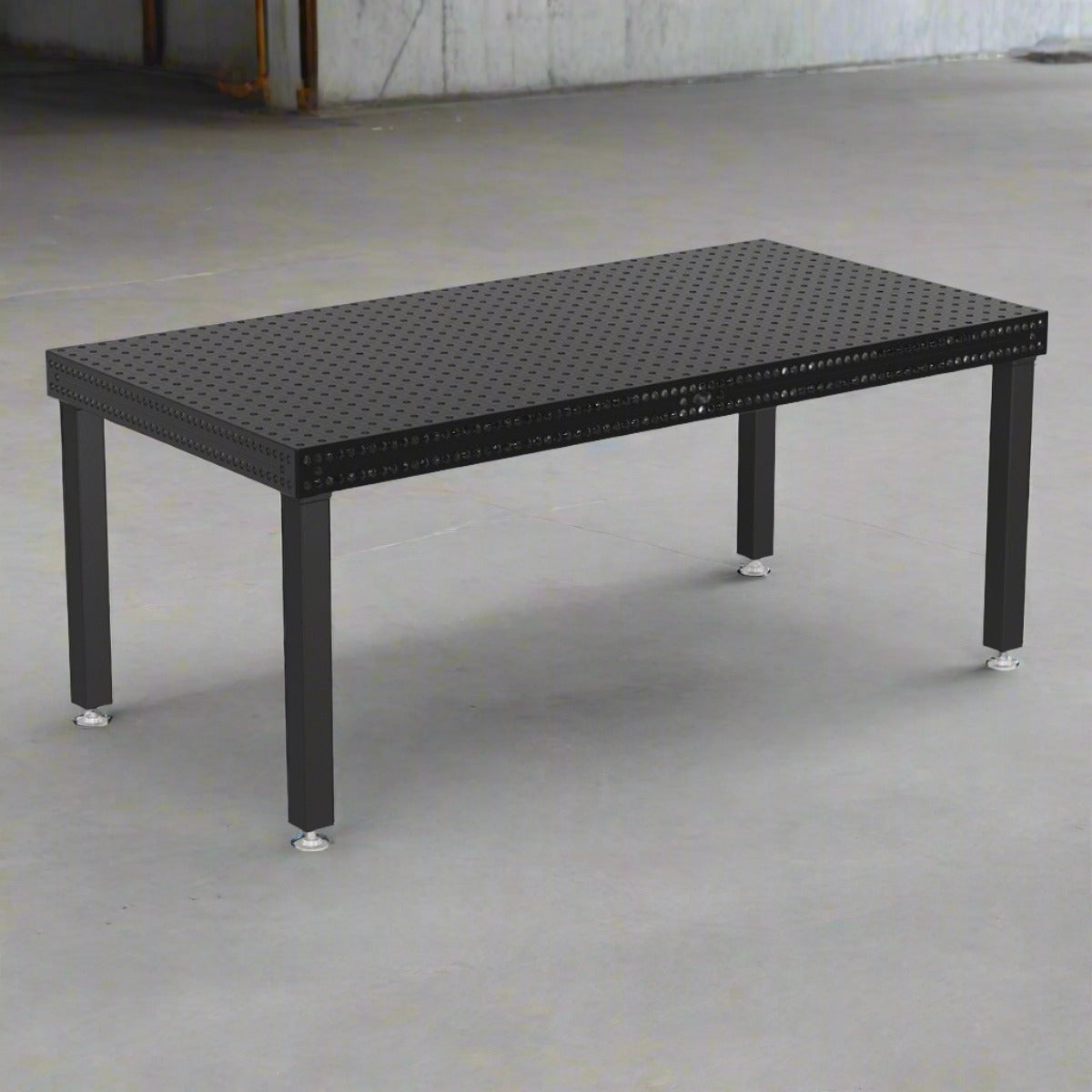 Produktansicht von Siegmund Schweißtisch 2000 x 1000 x 100 mm Professional 750 System 16 Plasmanitriert Höhe 750 mm mit Lenkrolle und Feststellbremse