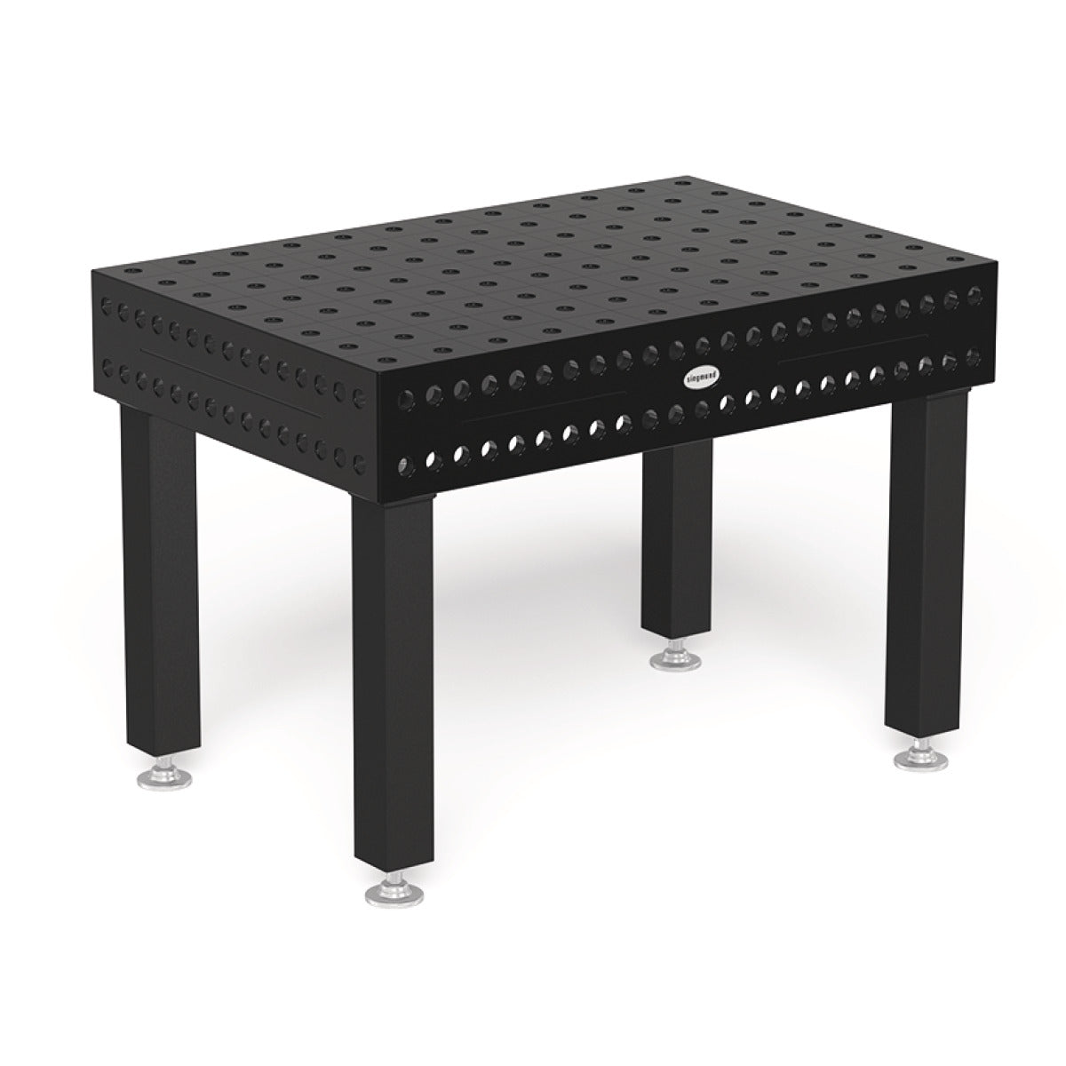 Produktansicht von Siegmund Schweißtisch 1200 x 800 x 200 mm Professional 750 System 28 Plasmanitriert Höhe 650 mm mit Bodenverankerung