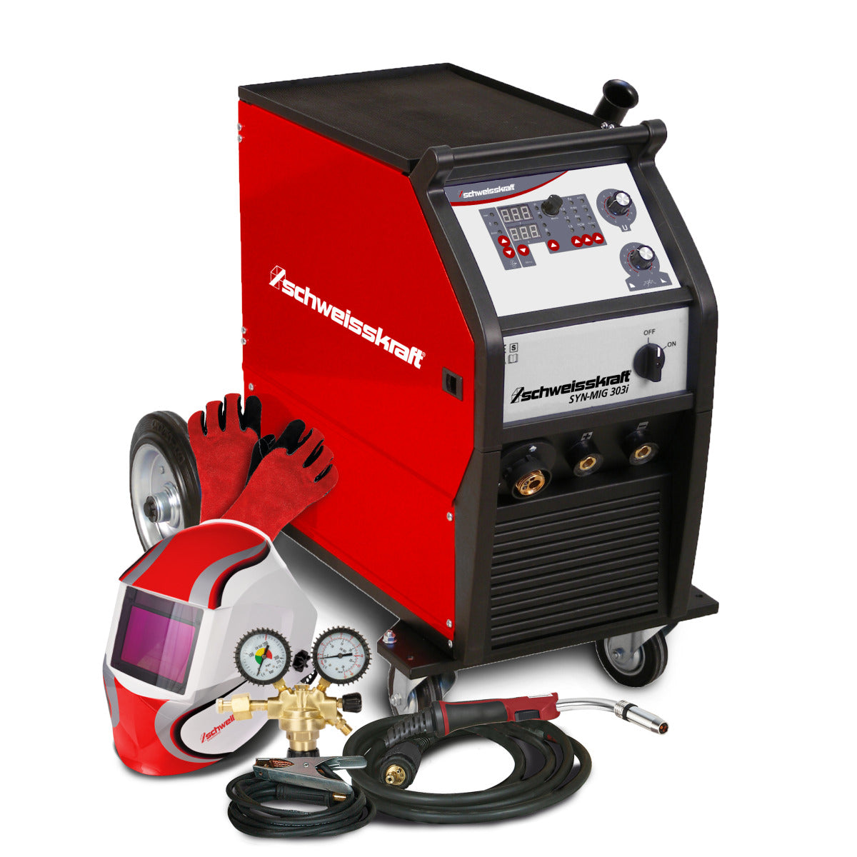 Produktbild von Schweisskraft Fahrbarer MIG/MAG-Inverter SYN-MIG 303i SC Set 1089033SET 4036351262770