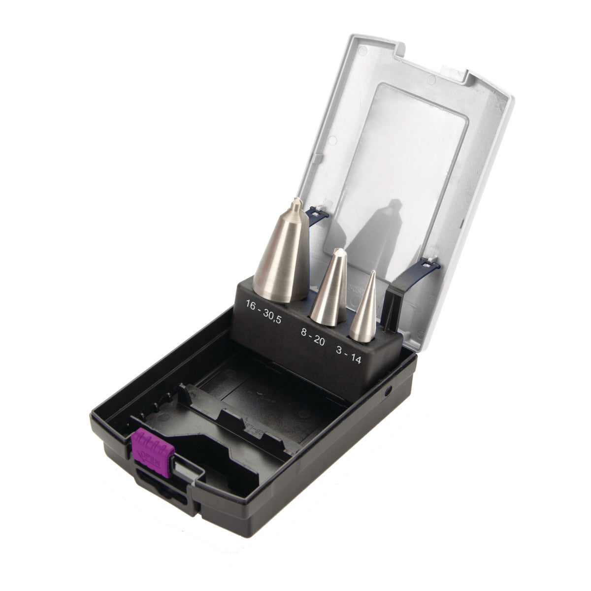 Produktbild von Optimum Blechschälbohrer-Satz HSS, 3-teilig, 3 - 30,5 mm 3201055 4030635038969