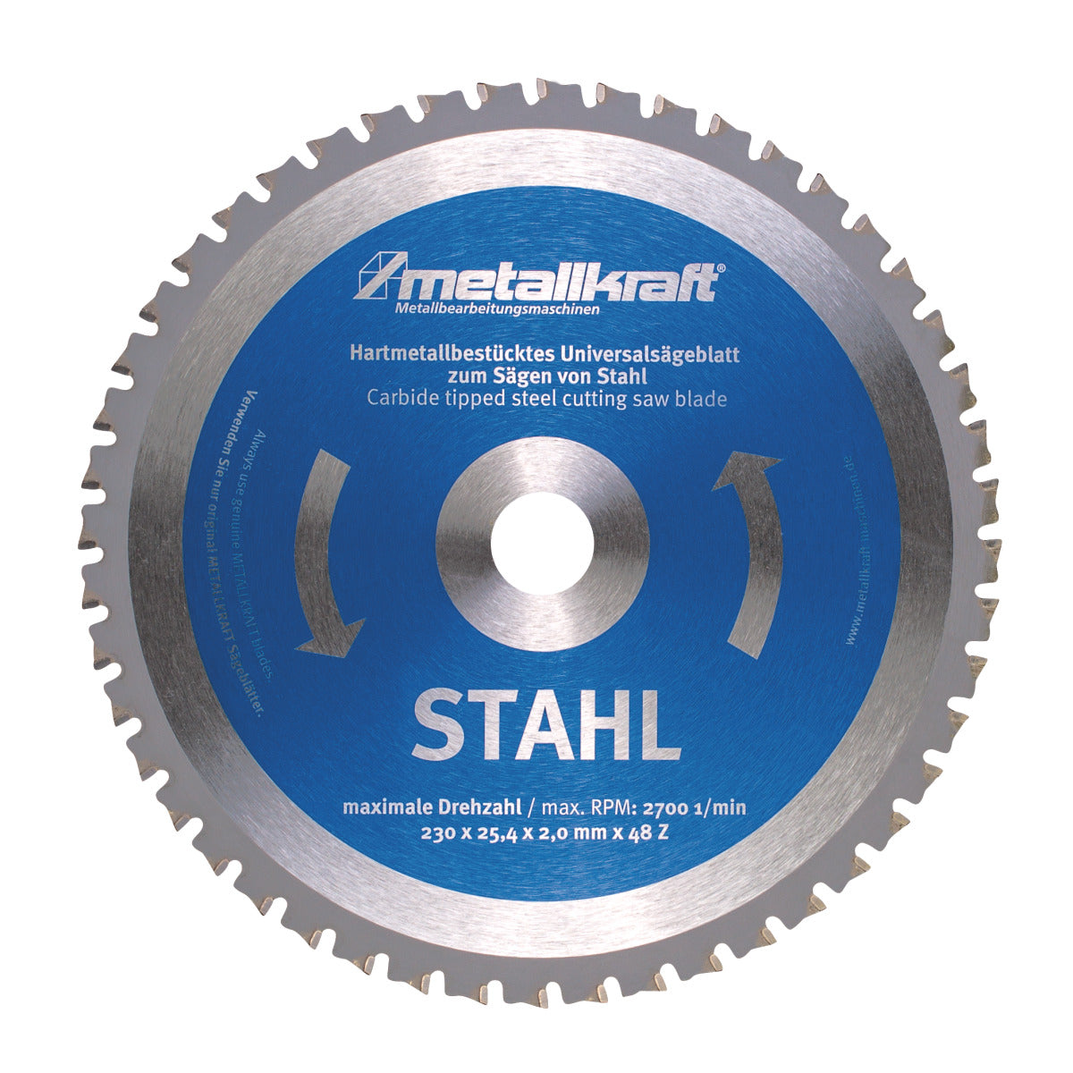Produktbild von Metallkraft Sägeblatt für Stahl Ø 230 x 2,0 x 25,4 mm Z48 3850231 4036351001874
