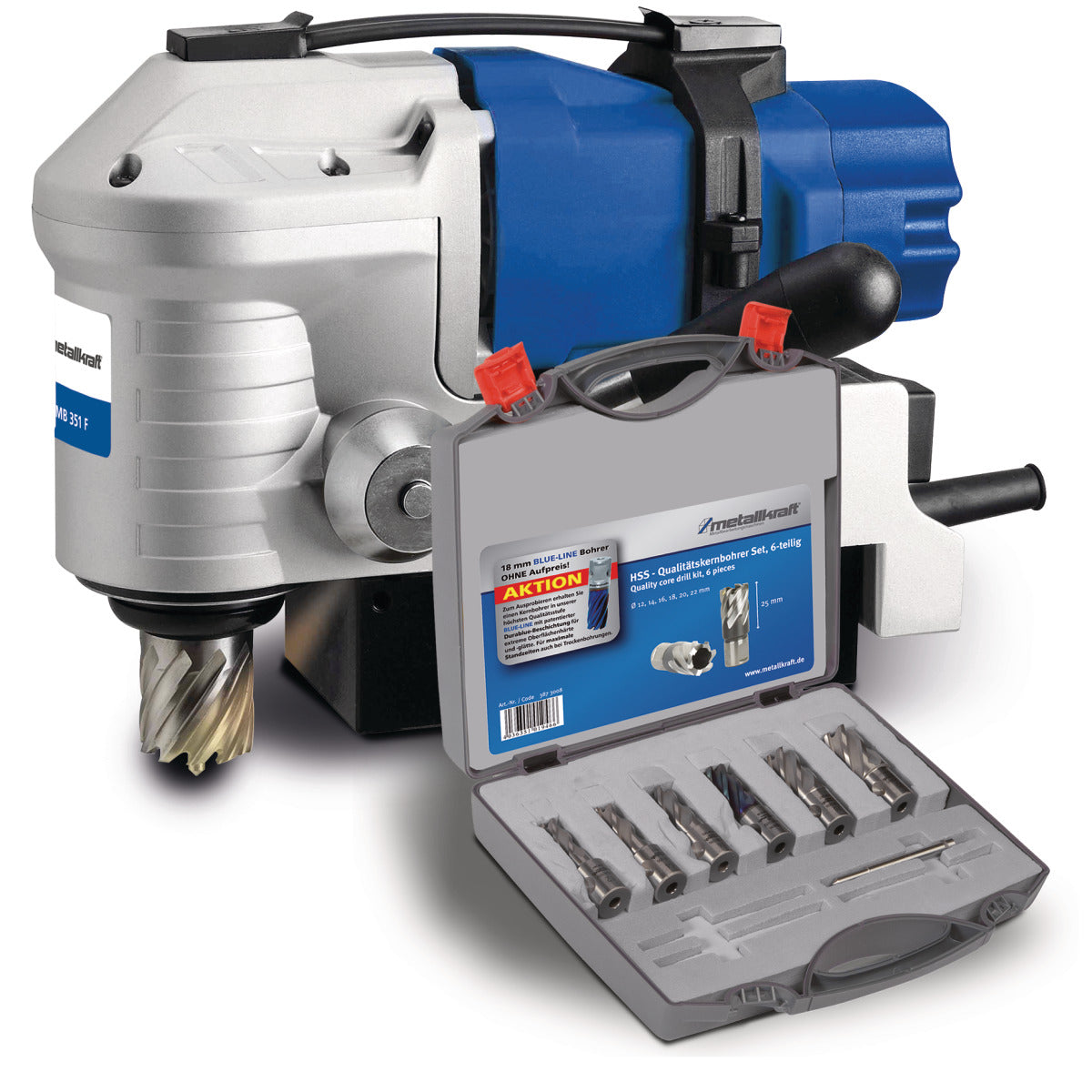 Produktbild von Metallkraft Magnetkernbohrmaschine MB 351 F Aktions-Set 3860350SET 4036351045274