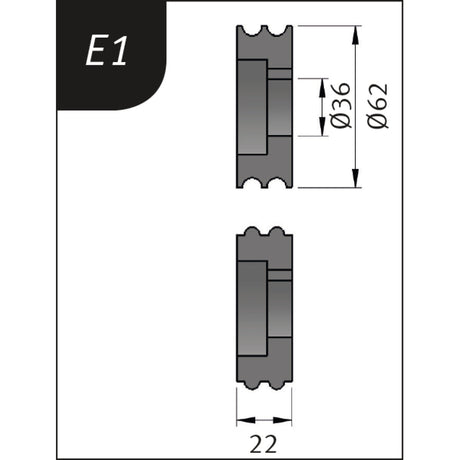 Produktbild von Metallkraft Biegerollensatz Typ E1, Ø 62 x 26 x 22 mm 3880131 4036351157618