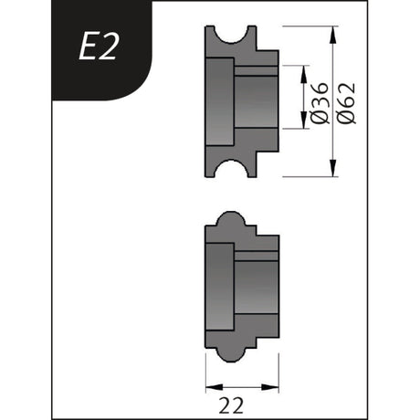 Produktbild von Metallkraft Biegerollensatz Typ E2, Ø 62 x 26 x 22 mm 3880132 4036351157625
