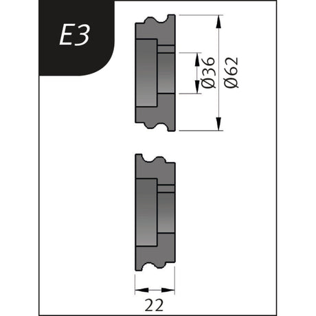 Produktbild von Metallkraft Biegerollensatz Typ E3, Ø 62 x 26 x 22 mm 3880133 4036351157632