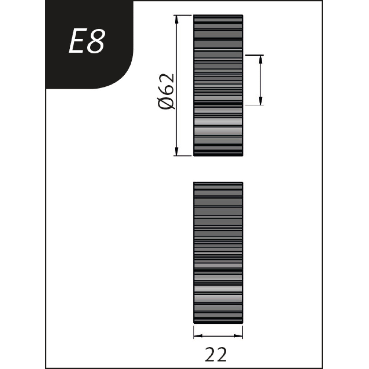 Produktbild von Metallkraft Biegerollensatz Typ E8, Ø 62 x 26 x 22 mm 3880138 4036351157687