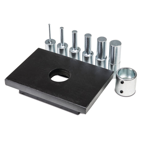 Produktbild von Metallkraft 6-teiliger Druckdornsatz mit Lochplatte für WPP 15 4101115 4036351032540