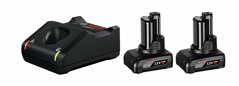 Produktbild von BOSCH Akku Starter-Set: 2 x GBA 12 Volt, 6.0 Ah und GAL 12V-40 1600A01B20 3165140968669