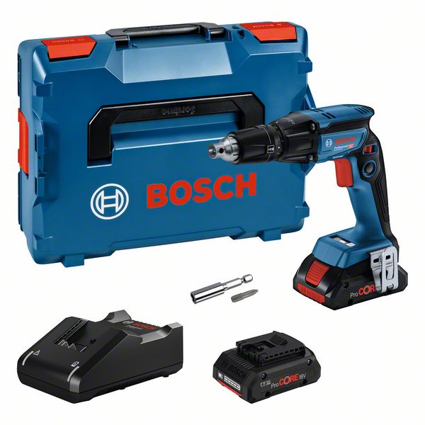 Produktbild von BOSCH Akku-Trockenbauschrauber GTB 18V-45, 2 x Akku ProCORE 18V 4.0Ah, Ladegerät un 06019K7002 4059952581200