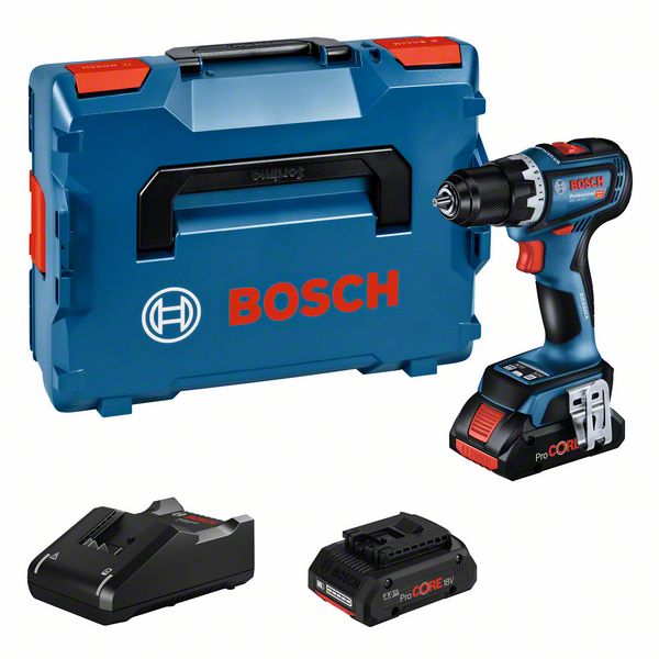 Produktbild von BOSCH Akku-Bohrschrauber GSR 18V-90 C, 2 ProCORE18V 4.0Ah, Ladegerät und BT Low-Ene 06019K6005 4059952617244