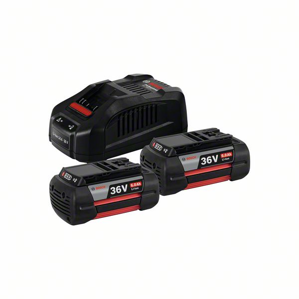 Produktbild von BOSCH Starter-Set 2x GBA 36V 6.0Ah + GAL 3680 CV 1600A00L1U 3165140868013