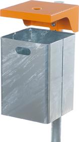 Produktbild von Rottner Abfallsammler 50L verzinkt + pulverbeschichtet mit Ascher OR 7049-50 PVRAL2000 4040136495925