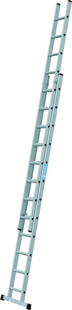 Produktbild von ZARGES Schiebeleiter 2-teilig 2 x 12 Sprossen Leiterlänge max 6,05 m Arbeitshöhe 6,80 m 44822 4003866448227