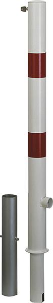 Produktbild von GAH Alberts Absperrpfosten Herausnehmbar Ø 76 mm mit Bodenhülse Rot-Reflexion 781842 4004338781842