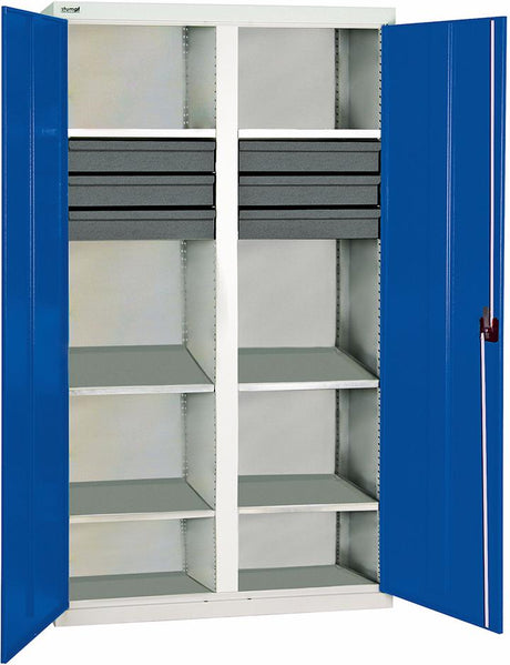 Produktbild von Stumpf Werkzeugschrank B1000xT500xH1800 mm RAL 7035/5010 6 Schubladen 6 Wannen 3004274 4031068145736