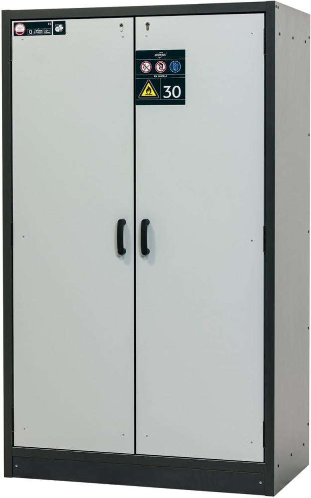 Produktbild von asecos Schrank Q-Classic-30 1164x1947 2 Türen 3 Fachböden grau 3100306130003 4054923061248