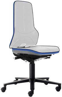 Produktbild von BIMOS Arbeitsstuhl ESD Neon 2 blau Sitzhöhe 450-620 mm mit Rollen ohne Polster 4367078329 4016849567235