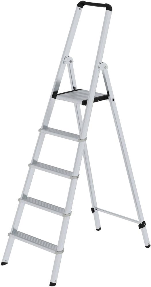 Produktbild von Günzburger Alu-Stehleiterml 5 Stufen Gesamthöhe 1,78 m Arbeitshöhe bis 3,15 m 11225 4031405112254