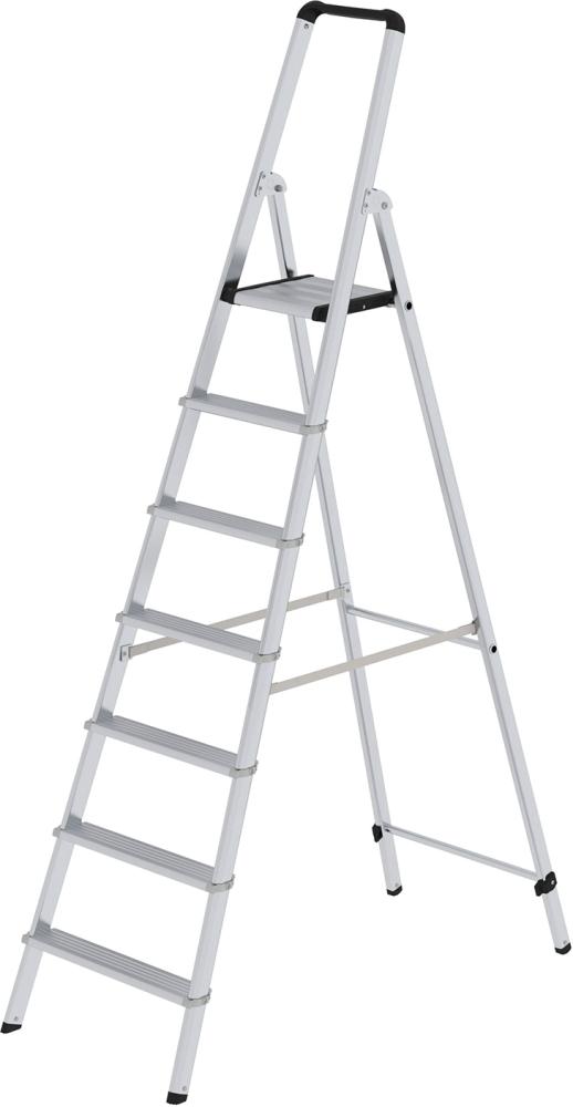 Produktbild von Günzburger Alu-Stehleiterml 7 Stufen Gesamthöhe 2,25 m Arbeitshöhe bis 3,65 m 11227 4031405112278