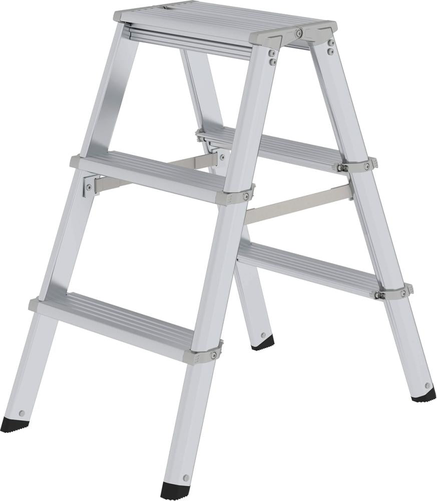 Produktbild von Günzburger Alu-Stehleiterml 2x3 Stufen Gesamthöhe 0,69 m Arbeitshöhe bis 2,25 m 11233 4031405112339