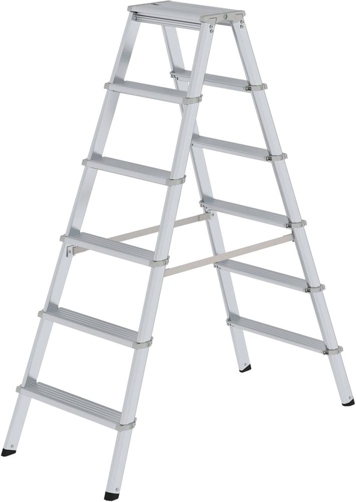 Produktbild von Günzburger Alu-Stehleiterml 2x6 Stufen Gesamthöhe 1,39 m Arbeitshöhe bis 2,95 m 11236 4031405112360