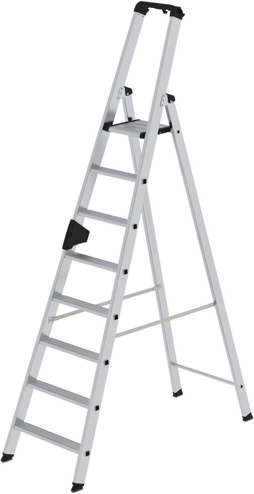 Produktbild von Günzburger Alu-Stehleiter 8 Stufen Gesamthöhe 1,84 m Arbeitshöhe bis 3,90 m 40108 4031405401082