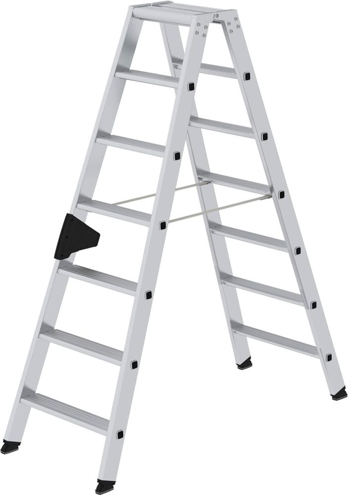 Produktbild von Günzburger Alu-Stehleiter 2x7 Stufen Gesamthöhe 1,61 m Arbeitshöhe bis 3,15 m 40214 4031405402140