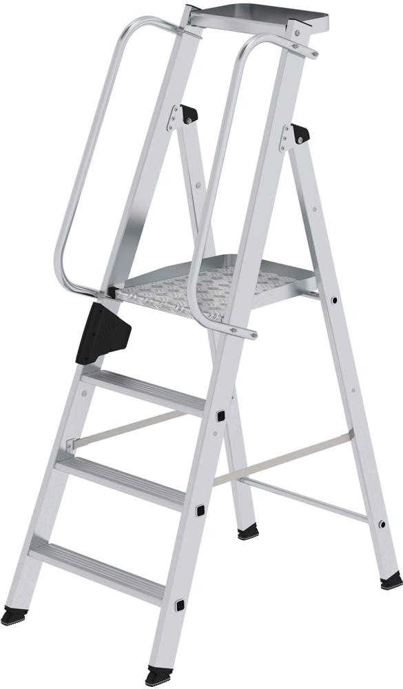 Produktbild von Günzburger Alu-Stehleiter 4 Stufen Gesamthöhe 1,65 m Arbeitshöhe bis 2,95 m 50084 4031405500846