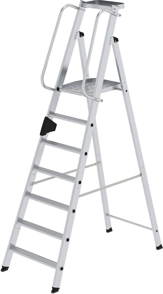 Produktbild von Günzburger Alu-Stehleiter 7 Stufen Gesamthöhe 2,35 m Arbeitshöhe bis 3,65 m 50087 4031405500877