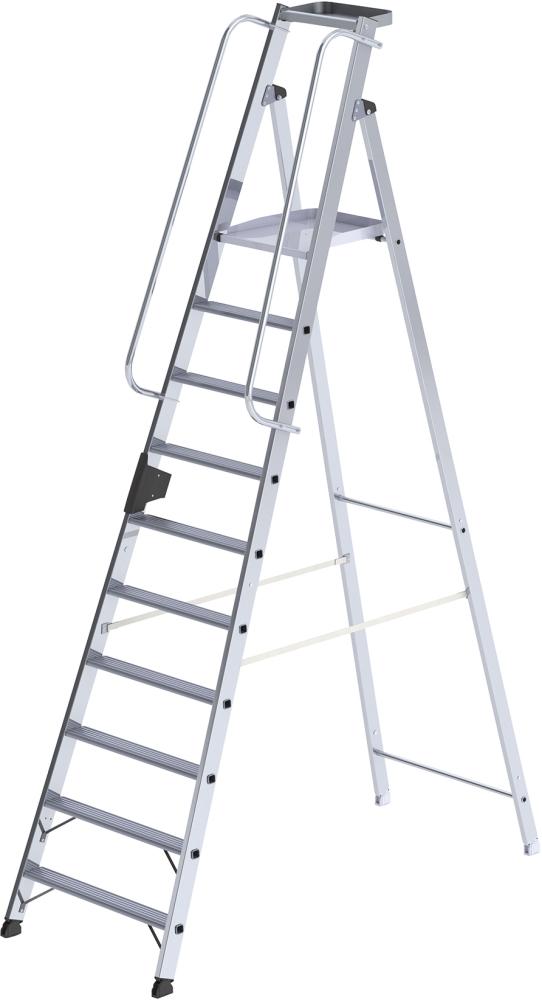 Produktbild von Günzburger Alu-Stehleiter 10 Stufen Gesamthöhe 3,05 m Arbeitshöhe bis 4,35 m 50090 4031405500907