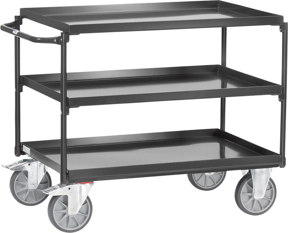 Produktbild von fetra Tischwagen4830 400kg grau 3 Wannen 850x500mm 4830/7016 4017976748306
