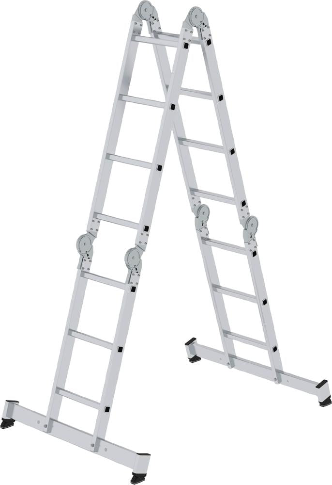 Produktbild von Günzburger Alu-Vielzweckleiter 2x3 + 2x4 Sprossen Höhe als Bühne 0,99 m Arbeitshöhe bis 31314 4031405313149